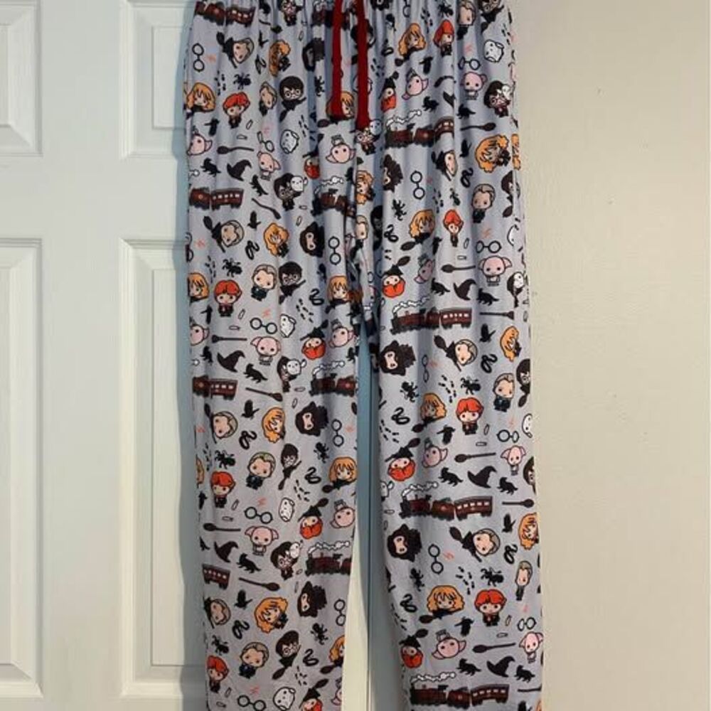 Harry Potter Large Women’s Gray Character Print Pajama Pants Lounge Sleepwear